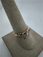 Ruby Lady's Stone & Diamond Ring 5 Diamonds .38 Carat T.W. 10K Yellow Gold